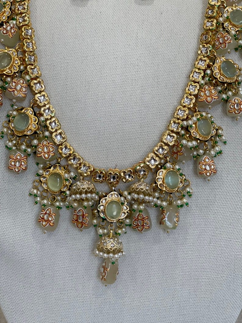 Tanjore Semiprecious Stone Kundan Necklace - Image 5