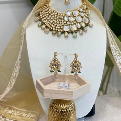 Heavy Meenakari Jadau Kundan Handmade Kundan Bridal Choker set