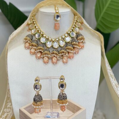 Heavy Meenakari Jadau Kundan Handmade Kundan Bridal Choker set