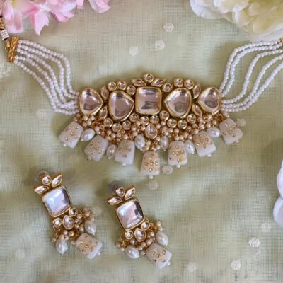 Heavy Meenakari Jadau Kundan Handmade Kundan Bridal Choker set