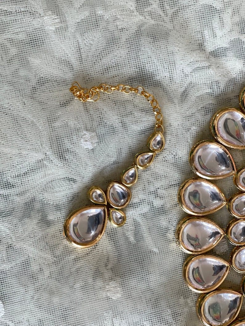 Heavy Meenakari Jadau Kundan Handmade Kundan Bridal Choker set - Image 2