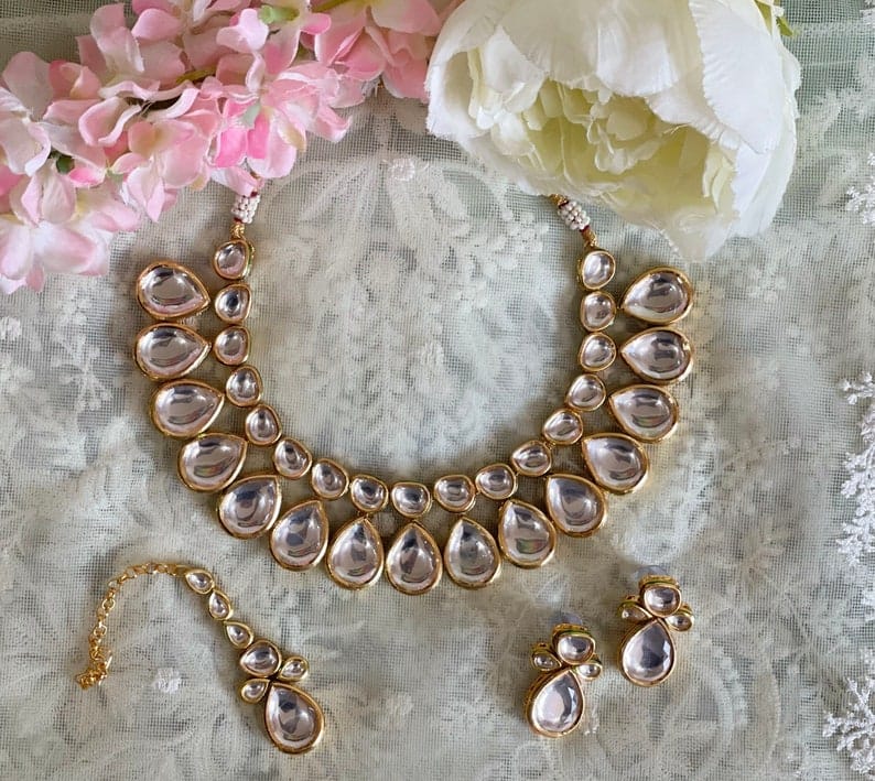 Heavy Meenakari Jadau Kundan Handmade Kundan Bridal Choker set