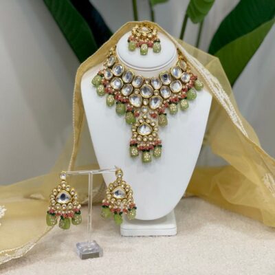 Gold-Plated Customizable kundan bridal set