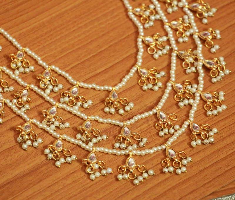 Long Kundan Pearl Fashion necklace - Image 2