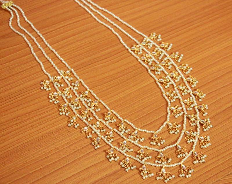 Long Kundan Pearl Fashion necklace