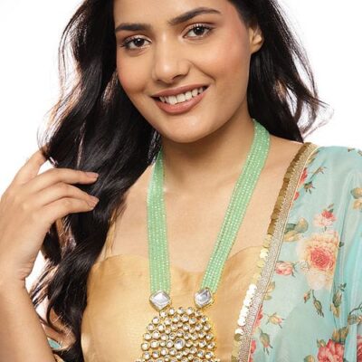 Gold Plated Jadau Kundan Long Necklace Set