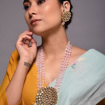 Gold Plated Jadau Kundan Long Necklace Set