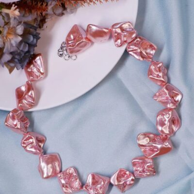 Baroque Statement Necklace Pink