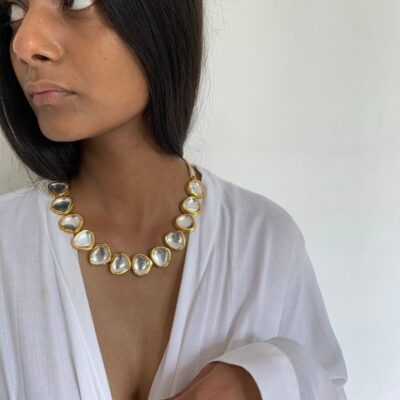 Gold Plated Jadau Kundan Necklace Set