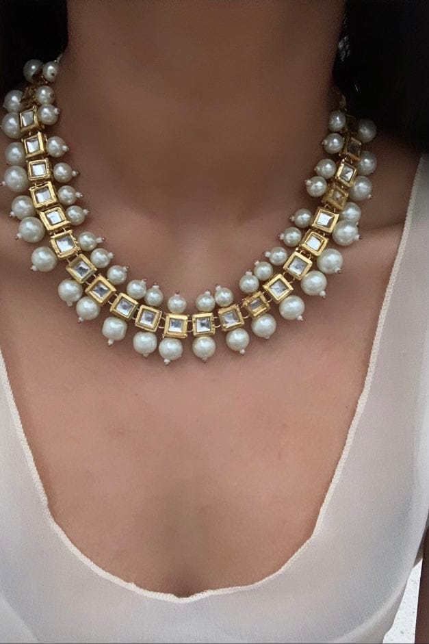Gold Plated Jadau Kundan Necklace Set