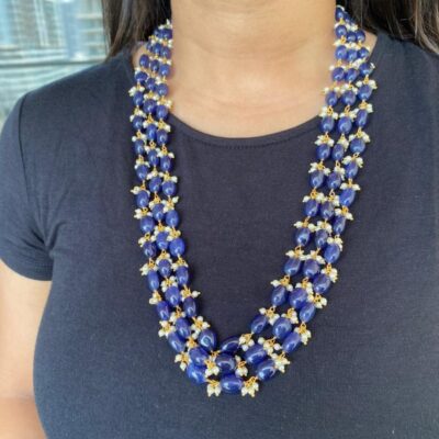 Empress Blue Stone Necklace Set