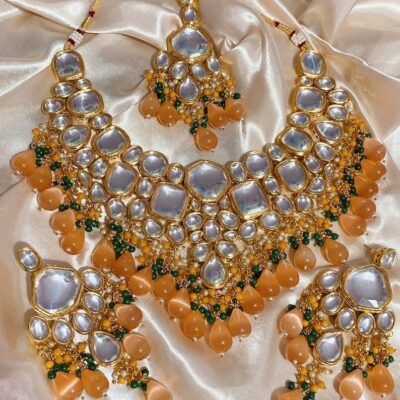 Gold Plated Jadau Kundan Necklace Set