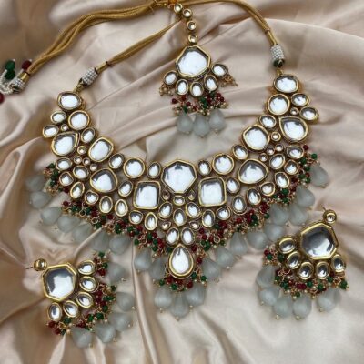 Gold Plated Jadau Kundan Necklace Set