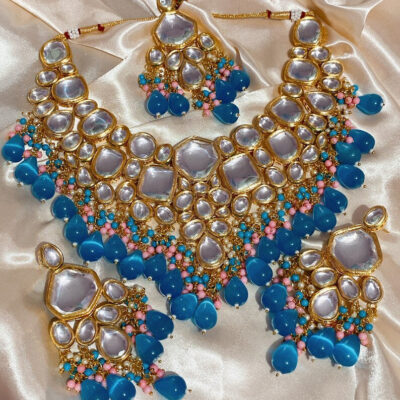 Gold Plated Jadau Kundan Necklace Set