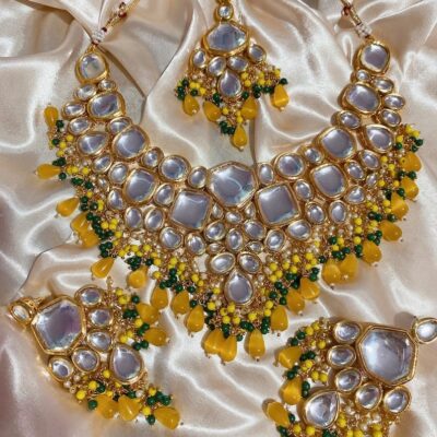 Gold Plated Jadau Kundan Necklace Set