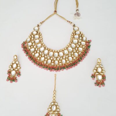 Gold Plated Jadau Kundan Necklace Set