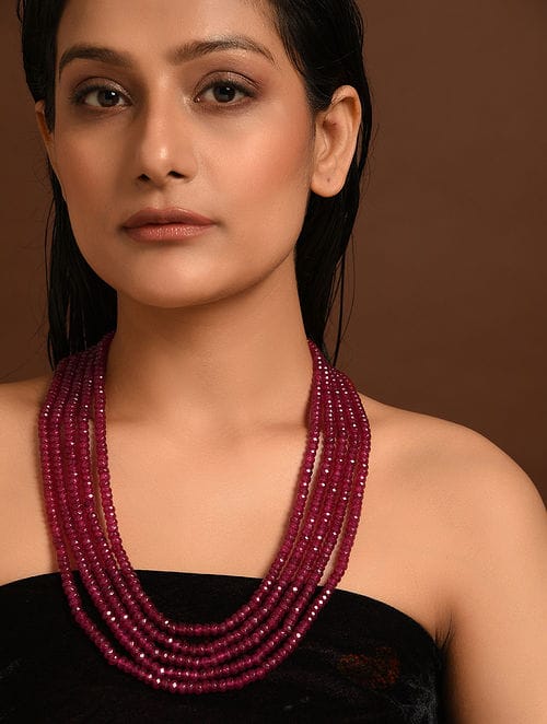 Maroon Onyx Necklace