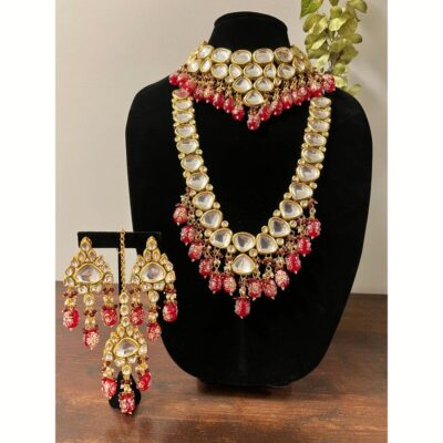 Gold Plated Uncut Polki Kundan Necklace Set