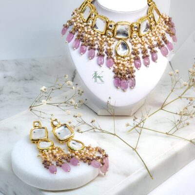 Kundan Necklace with Pastel Stones