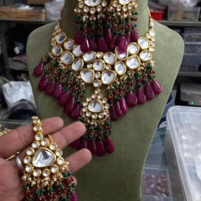 Kundan Pearl & Beads Choker Necklace