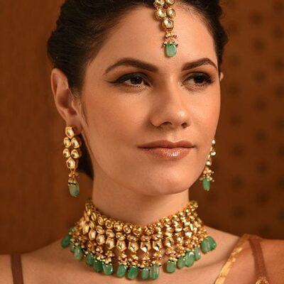 Premium Quality gold plated Kundan necklace