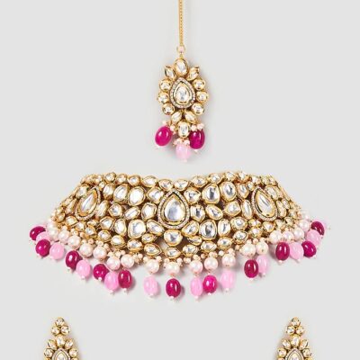 Gold Plated Choker Necklace Set