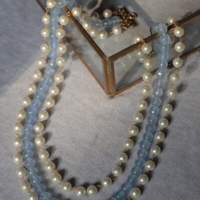White Pearls And Beads Azura Layered Necklace