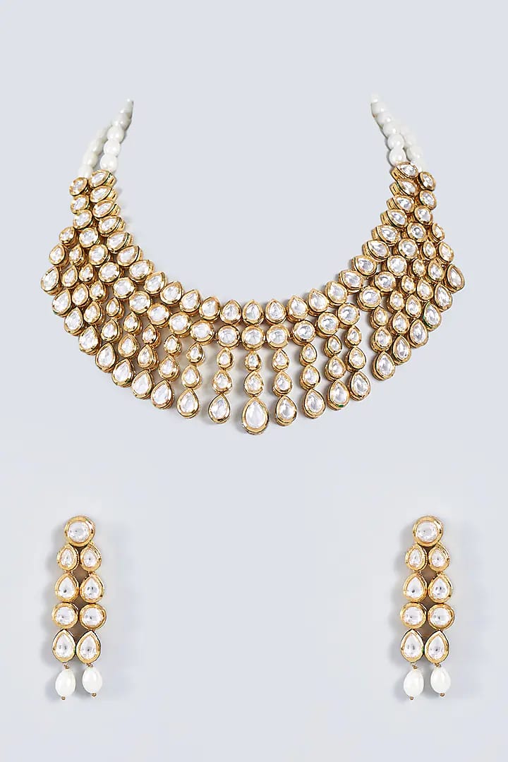 Gold Plated Kundan Necklace Set