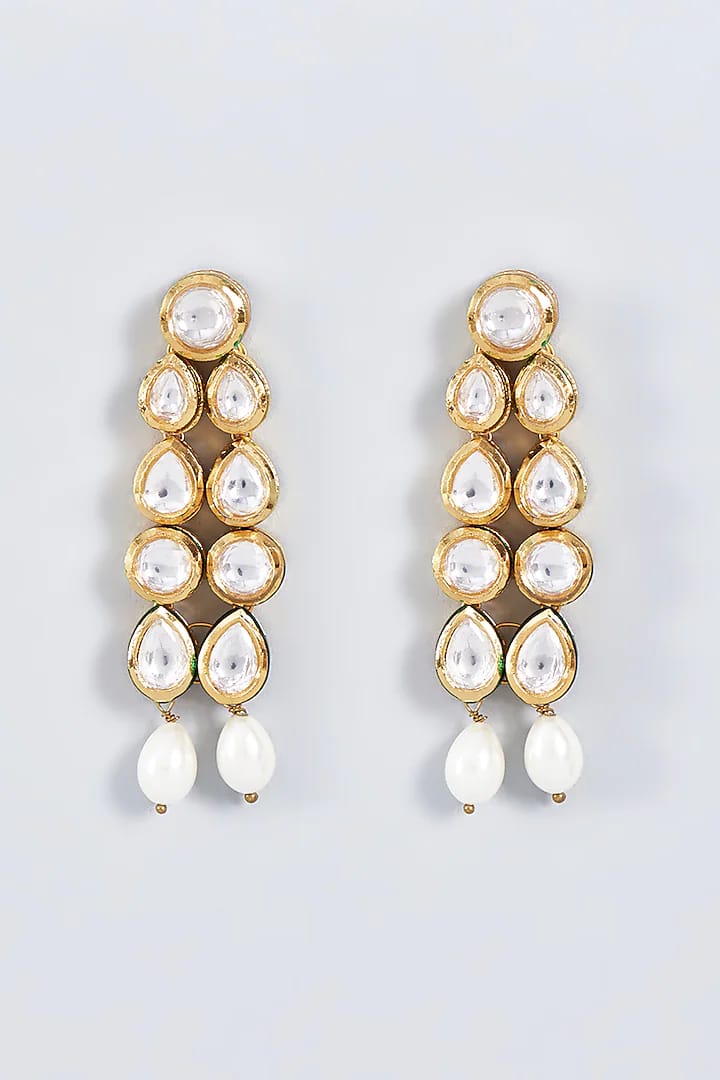 Gold Plated Kundan Necklace Set - Image 2