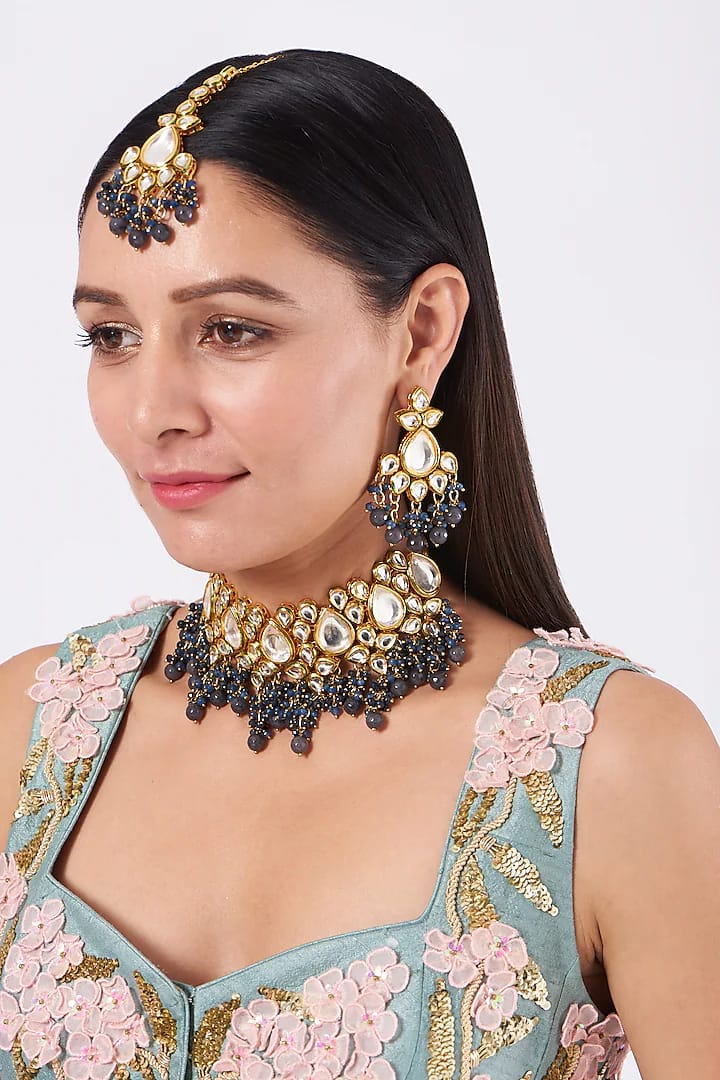 Sabyasachi Inspired Dsigner Kundan Necklace Set - Image 2