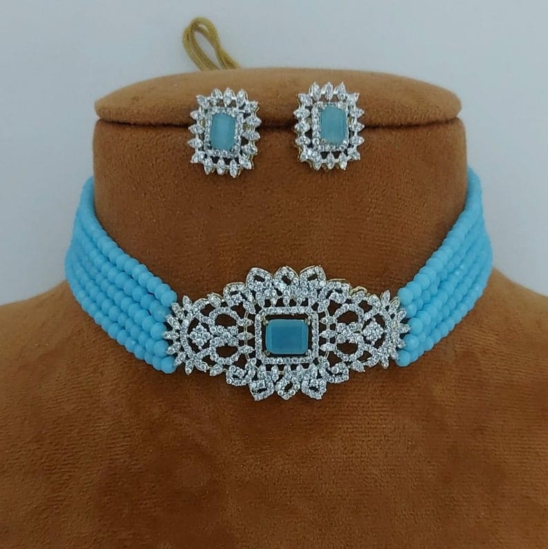 Gold Plated Choker Necklace Set - Image 2