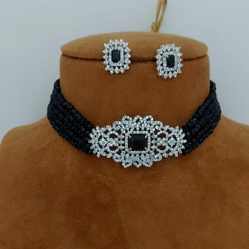 Gold Plated Choker Necklace Set - Image 6