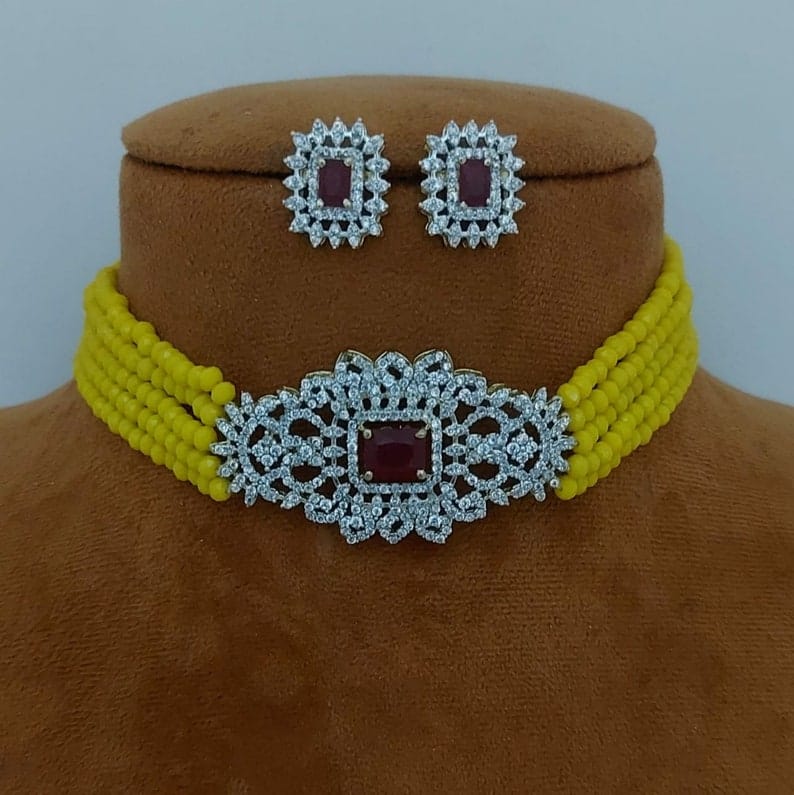 Gold Plated Choker Necklace Set - Image 3
