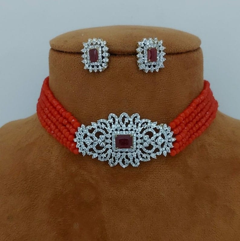 Gold Plated Choker Necklace Set