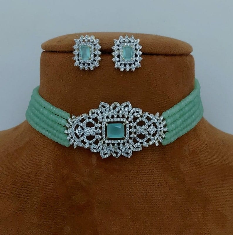 Gold Plated Choker Necklace Set - Image 5