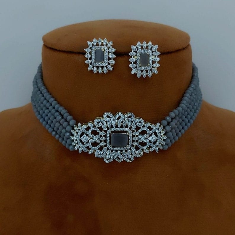 Gold Plated Choker Necklace Set - Image 8