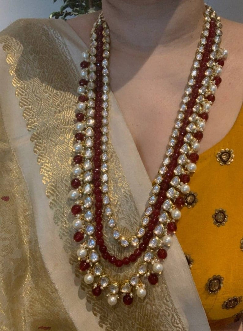 Kundan Rani Haar Necklace Set - Image 3