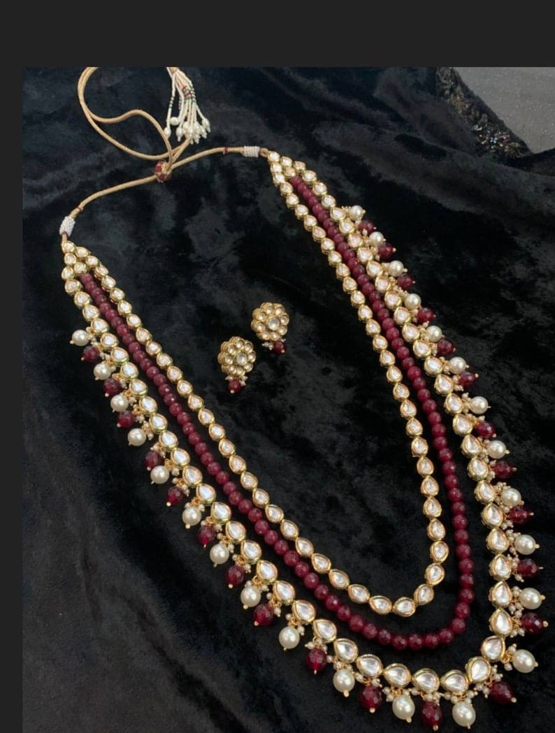 Kundan Rani Haar Necklace Set - Image 5
