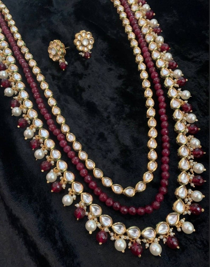 Kundan Rani Haar Necklace Set - Image 6