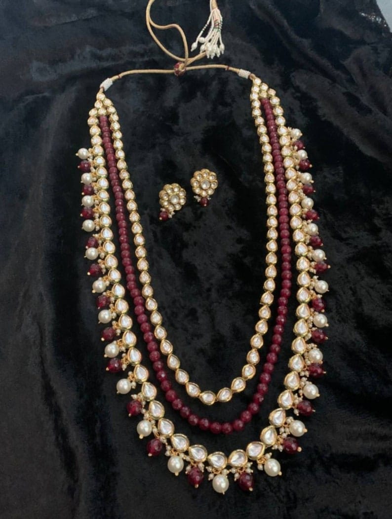 Kundan Rani Haar Necklace Set - Image 7
