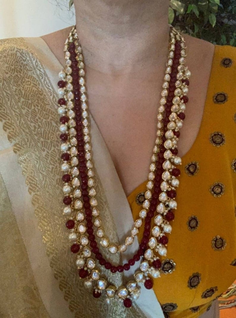 Kundan Rani Haar Necklace Set - Image 4