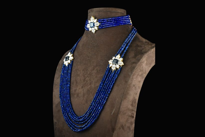 American Diamond Beads Choker With Long Jewellery - Image 4