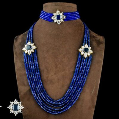 American Diamond Beads Choker With Long Jewellery