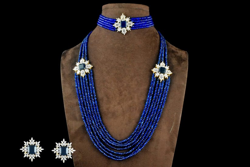 American Diamond Beads Choker With Long Jewellery