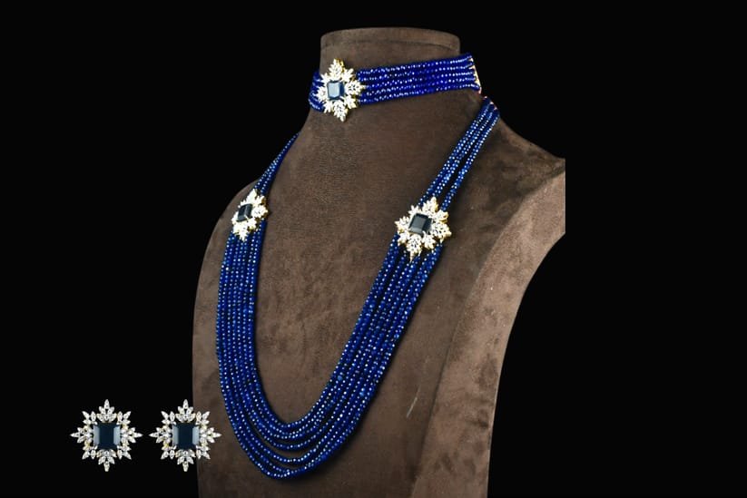 American Diamond Beads Choker With Long Jewellery - Image 2