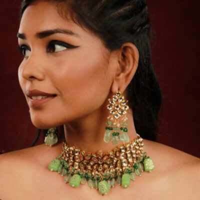 Gold Plated Kundan Studded Choker Necklace