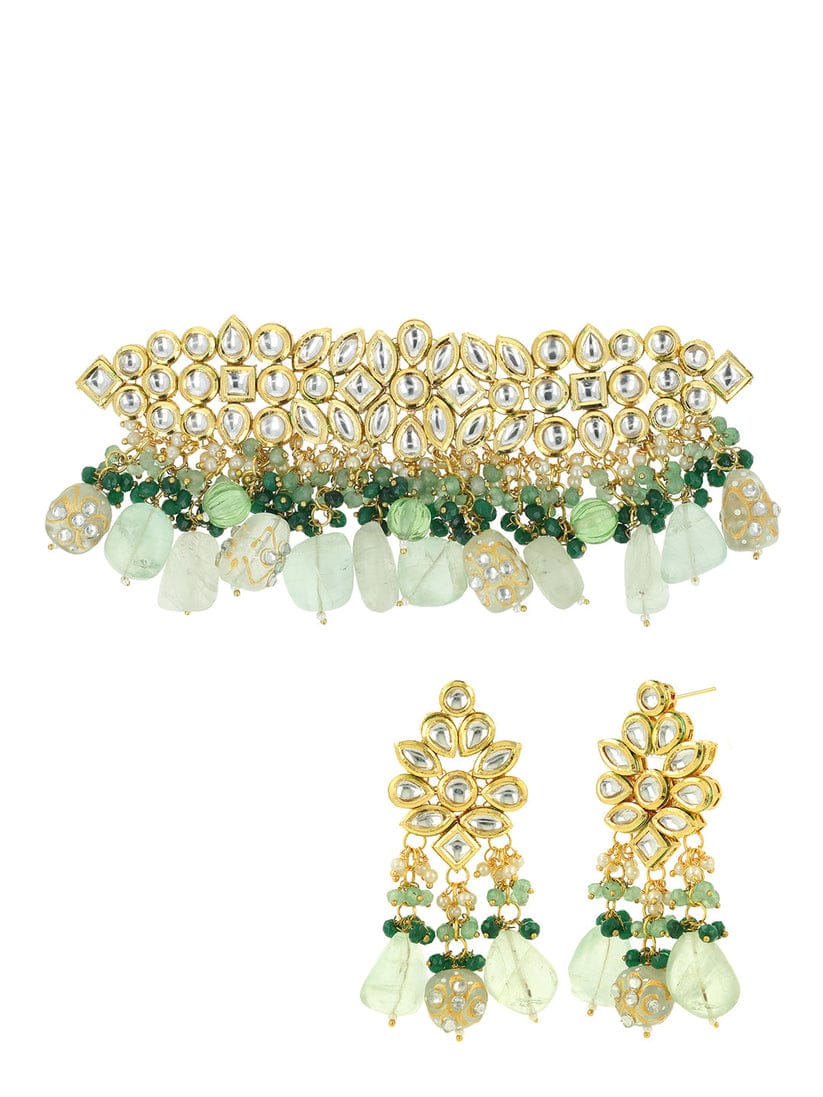 Kundan Choker Necklace Set - Image 3