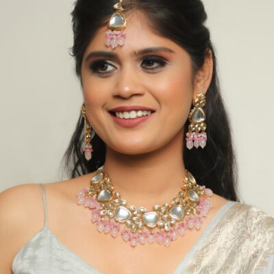 Kundan Pastel Necklace With Earrings