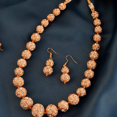 Gold Plated AD Necklace Jewellery Set