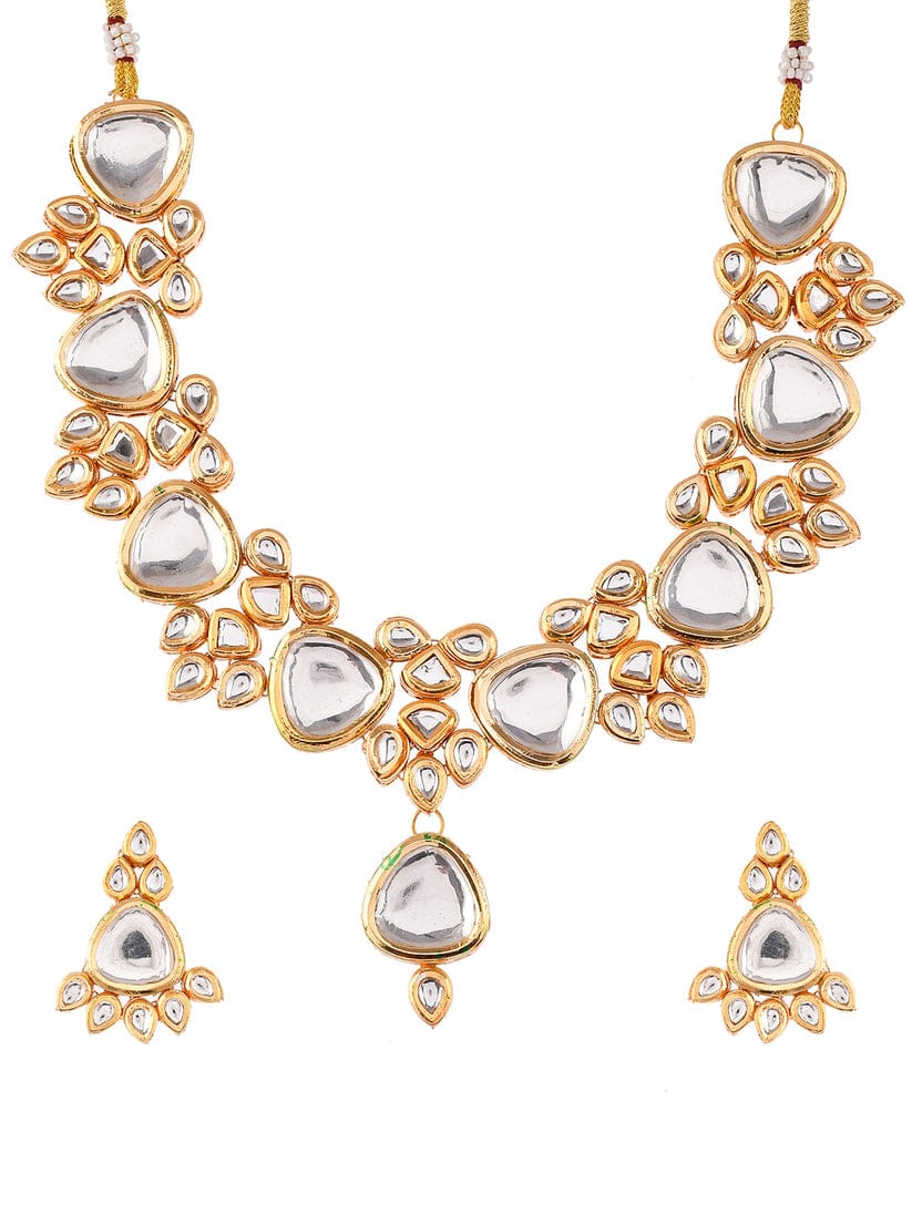 Gold Plated Kundan Ethnic Jewellery Set - Image 4